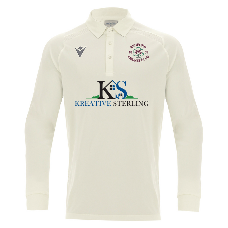 Ashford CC  - Hutton L/S - White Playing Shirt